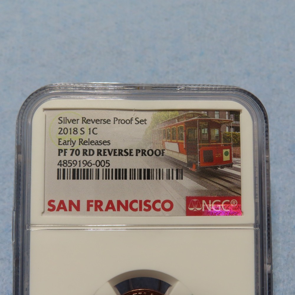 2018 S NGC PF 70 RD REVERSE PROOF SMALL CENT FROM SILVER REVERSE PROOF SET
