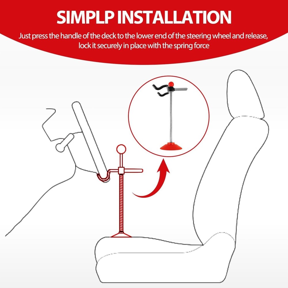 Effortless One-Hand Operation Steering Wheel Lock for Vehicle Alignment
