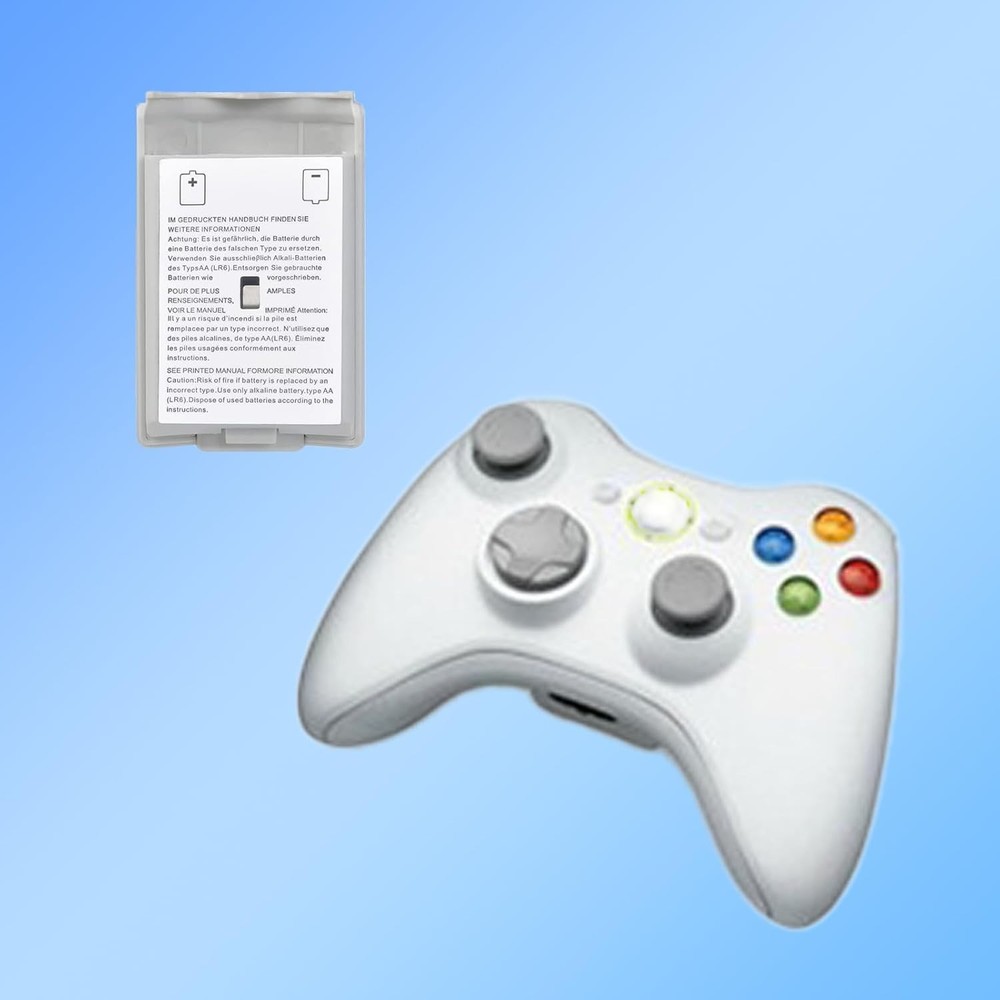 2 Pack Xbox 360 Wireless Controller Battery Covers - Black & White Replacemen...