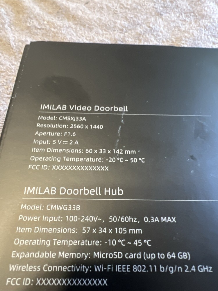 IMILAB Video Doorbell Set Battery Powered