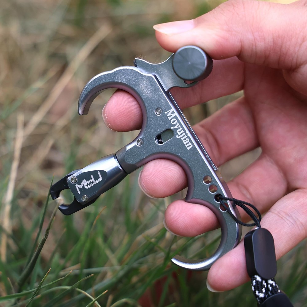 Compound Bow 3 Finger Thumb Release 360-Degree Rotational Automatic Closure J...