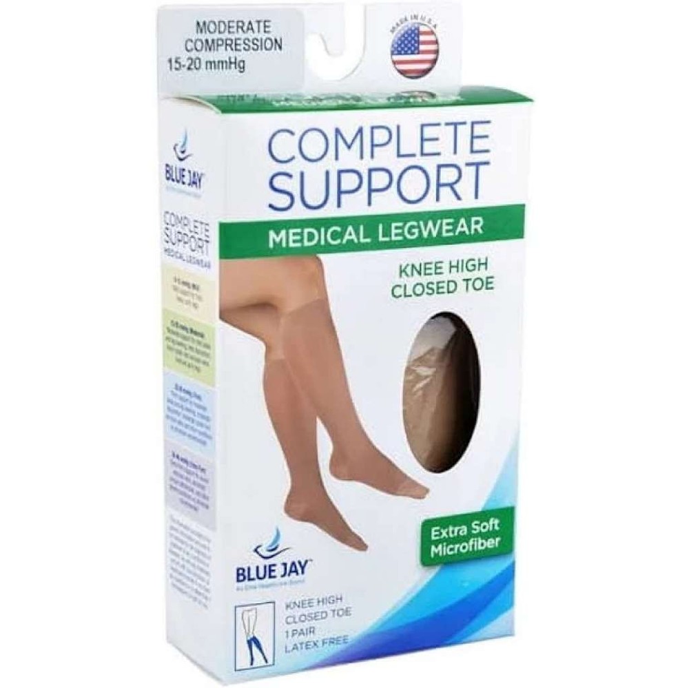 Blue Jay Microfiber Knee Highs 15-20mmhg (Beige) Medium