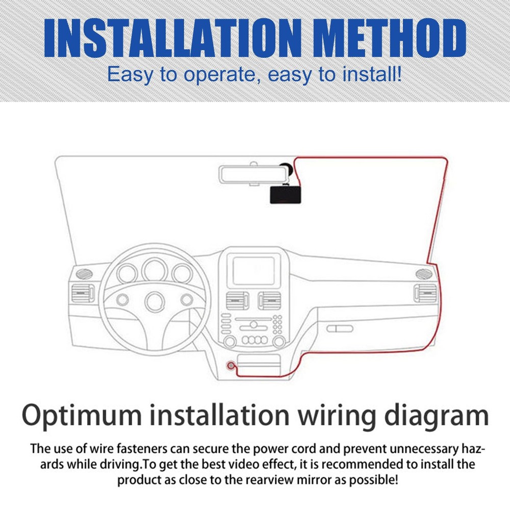 1080P Dual Lens Car DVR Dash Cam Video Recorder G-Sensor Front and Inside Camera