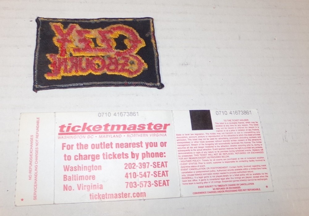 OZZY OSBOURNE CONCERT FULL TICKET 2010 AND VINTAGE PATCH