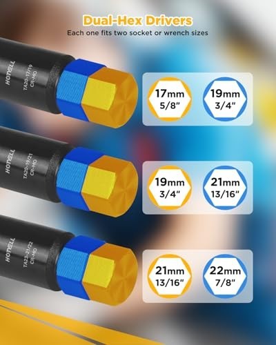 10-Spline Lug Nut Key Set - Thicker Wall, Break-Resistant Wheel Socket Tool, 3-P