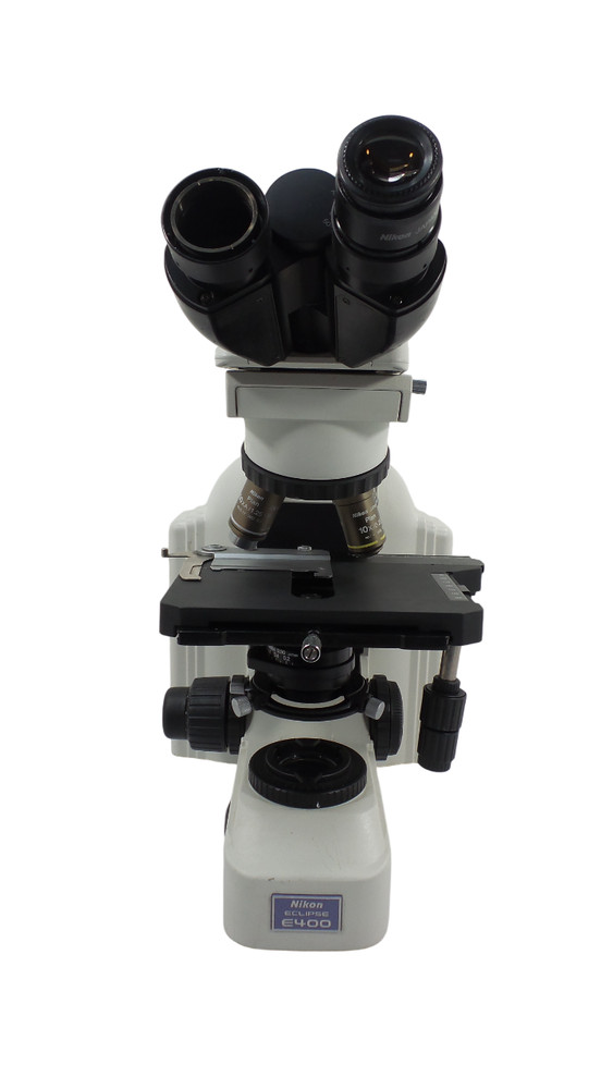 DEFECTIVE DAMAGENikon Eclipse E400 Microscope w3 Objectives G3D