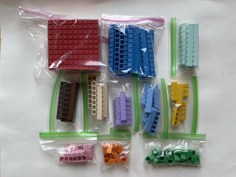 Math U See Demme Learning Manipulatives Integer Block Kit - 124 Pieces 1-10, 100