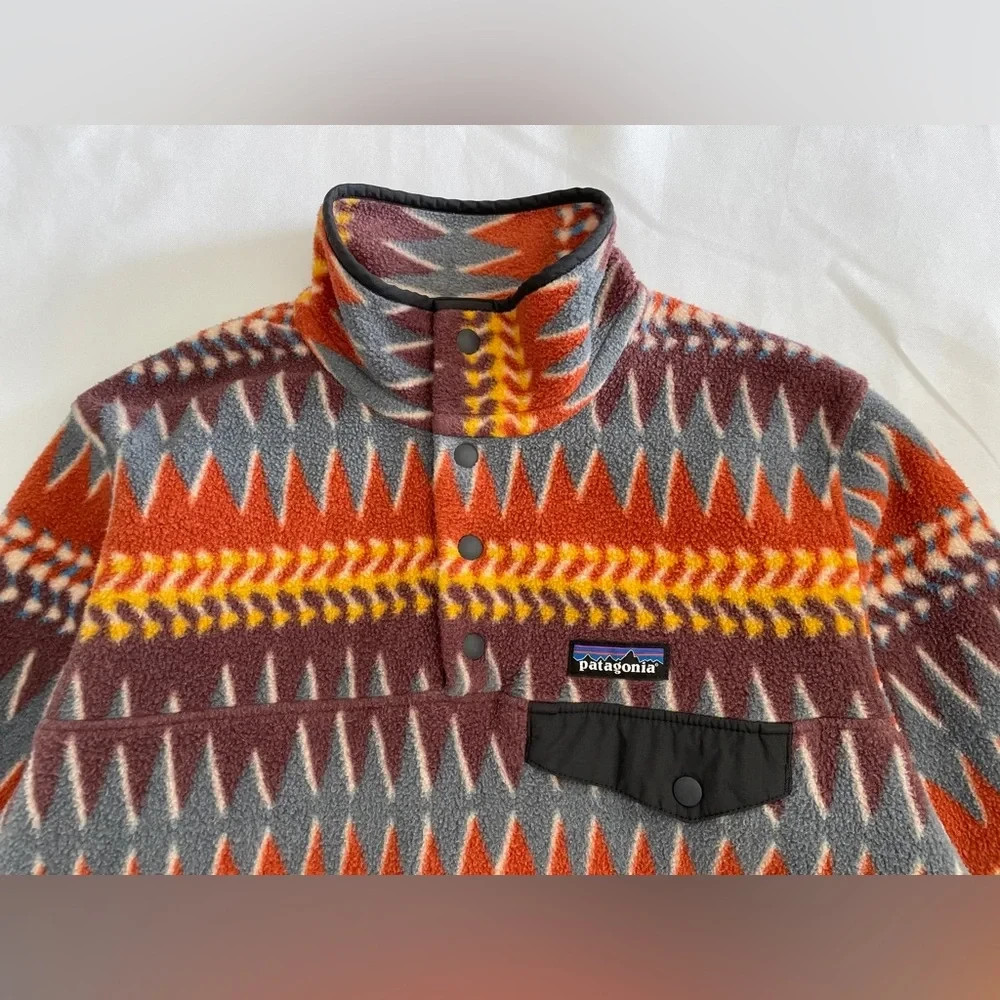 Patagonia Synchilla Pullover Laughing Waters Dark Ruby Women's Size S