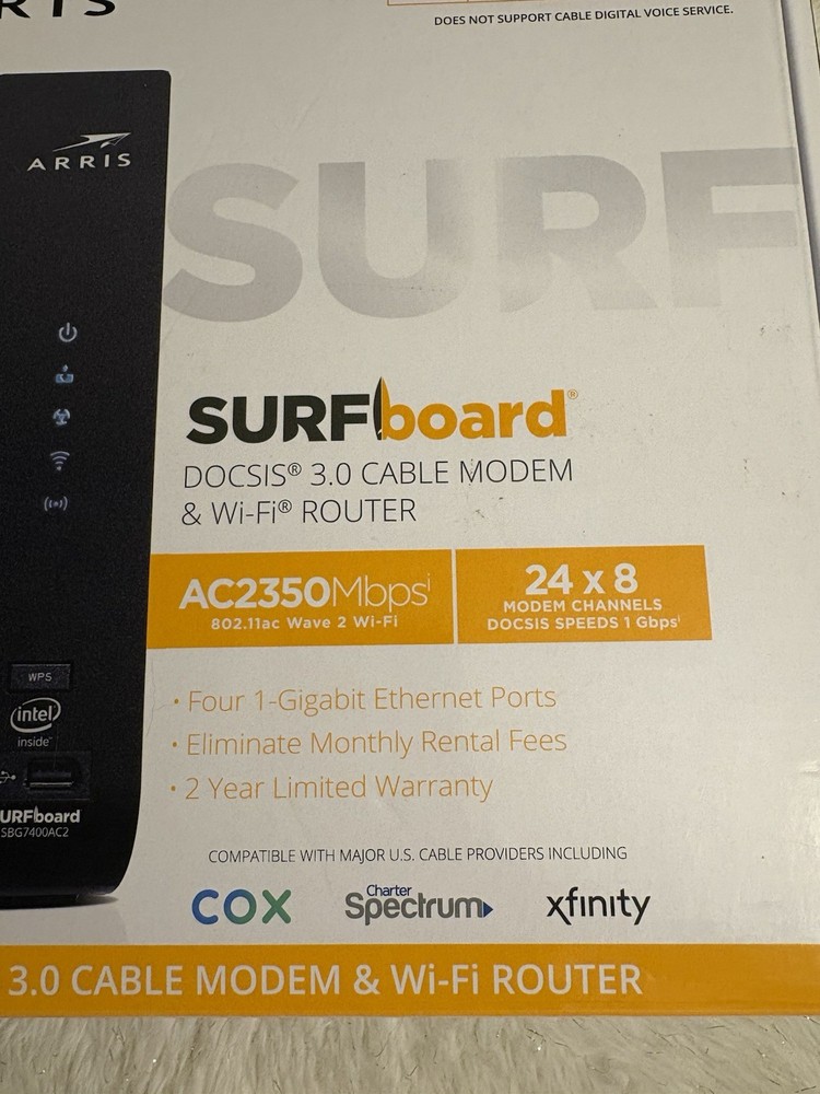ARRIS SURFboard 3.0 Cable Modem & Wi-Fi Router combo.