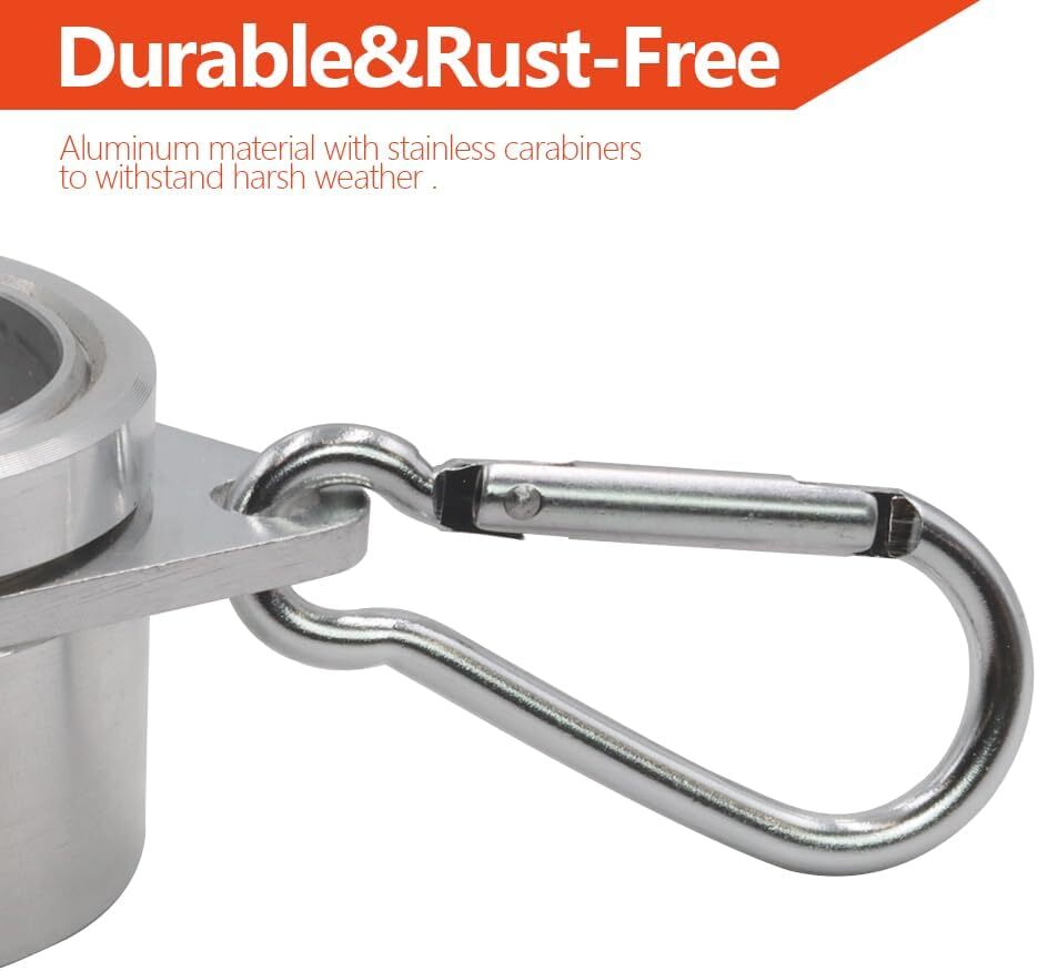 2pcs 1.25" Aluminum Flag Pole Mounting Rings Anti Wrap 360° Rotatable Rings