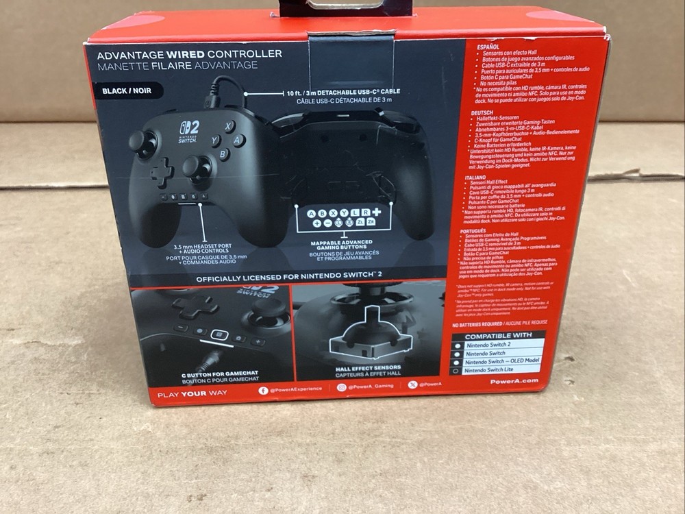 PowerA - Advantage Wired Controller for Nintendo Switch 2 - Black NEW