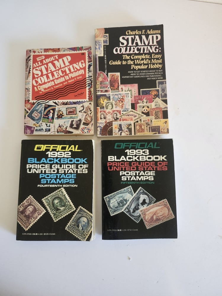 Stamp Collecting Books Lot: Guides & 1992 1993 Blackbook Price Guide US Stamps