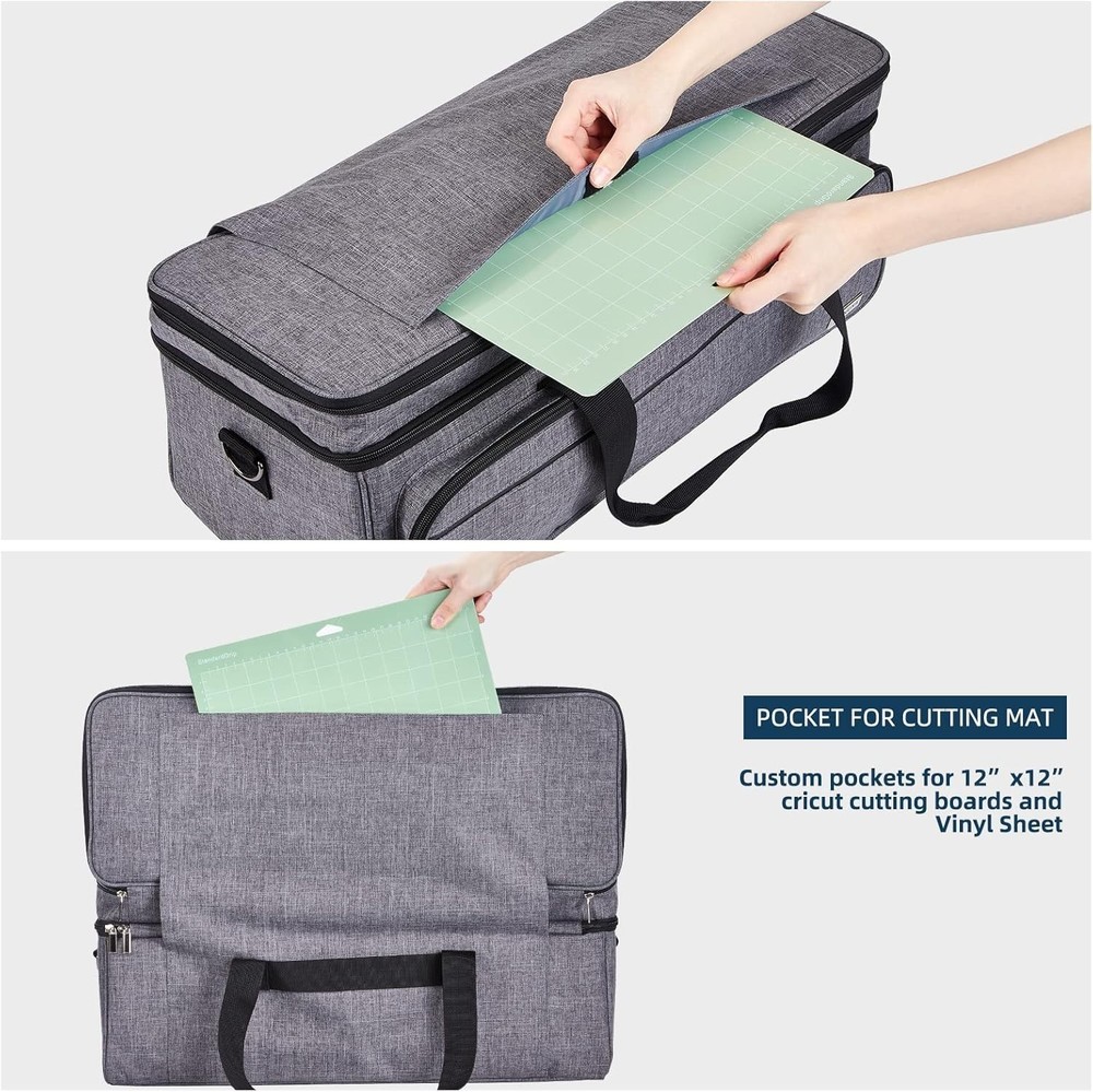 Cricut Maker & Explore 4 Carrying Case with Mat Pocket - Grey, 25 Compartments