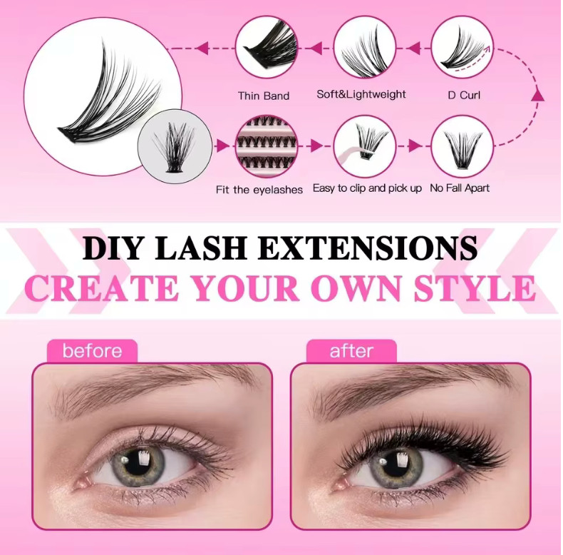 Wispy Lash Cluster Kit Natural Extensions w/ Bond & Seal