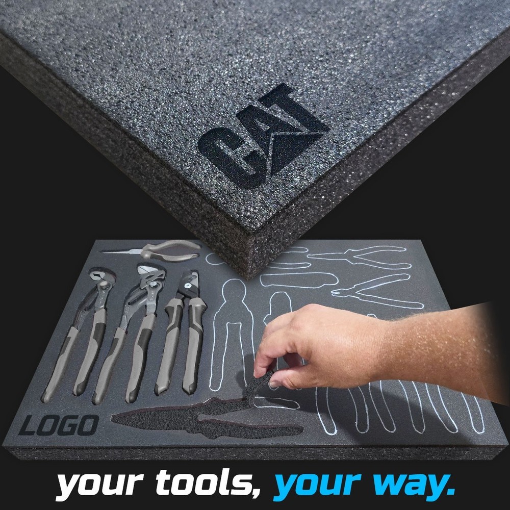 CAT dark shadow foam tool tray insert storage organizer toolbox tool kit set