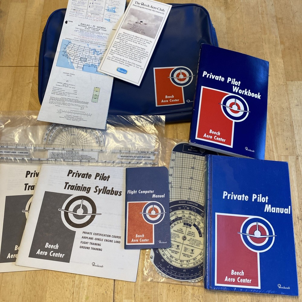 Beechcraft Beech Aero Center Private pilot Training kit, Manual, Workbook & Bag