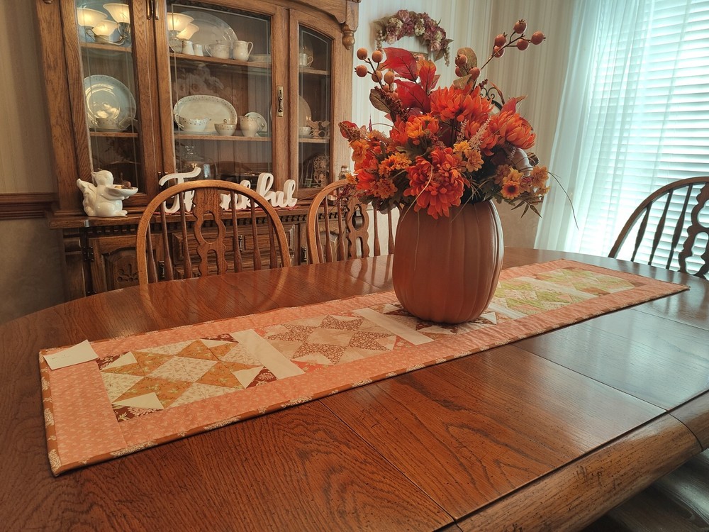 Harvest Second Spring Cinnamon & Cream Fall Handmade Table Runner Quilt #2