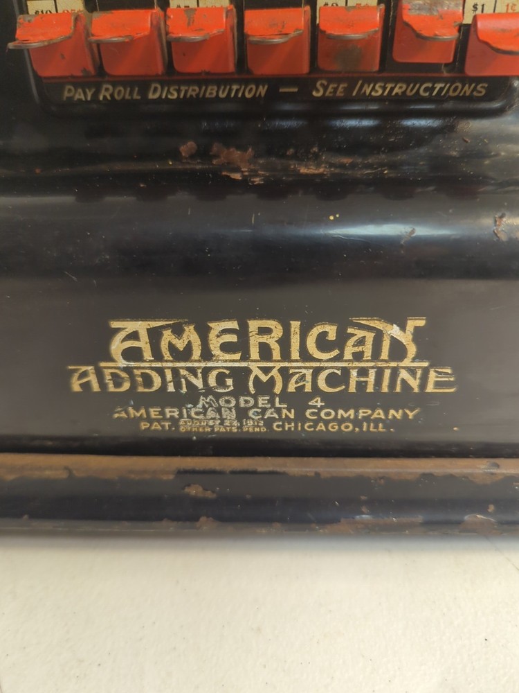 📊American Adding Machine Co Model 4 Chicago ILL. Pat.date 1912