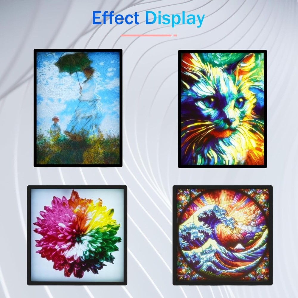 Touch-Controlled Lithophane LED Backlight Kit - 2 Panels for Stunning Home Decor