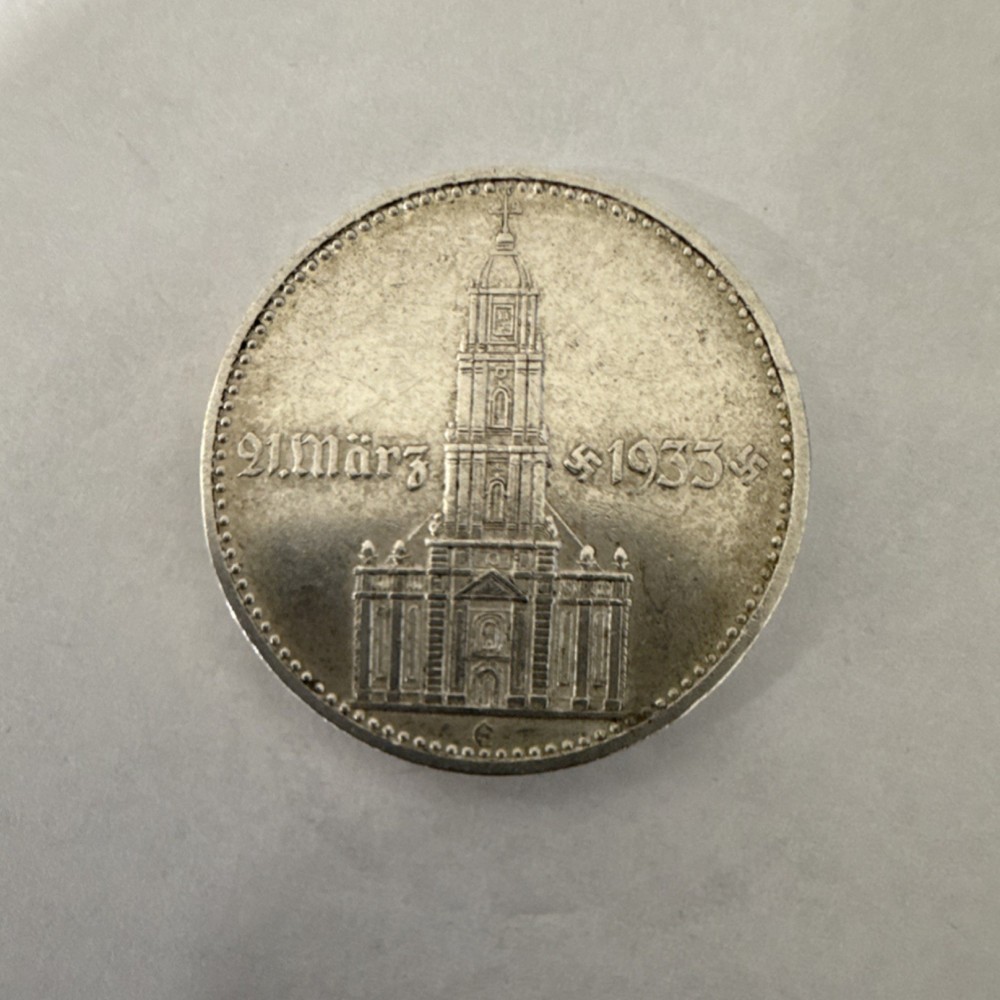 1934 E Germany 2 Reichsmark Silver Coin Third Reich