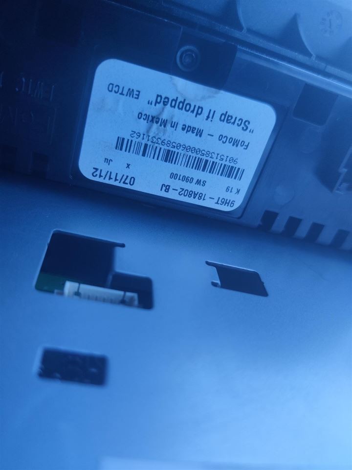 CONTROL PANEL 2012 LINCOLN MKZ