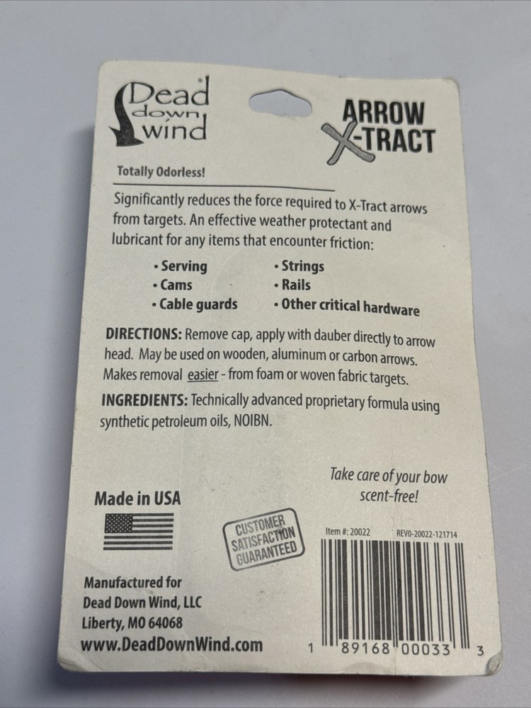 Dead Down Wind Arrow X-Tract 20022