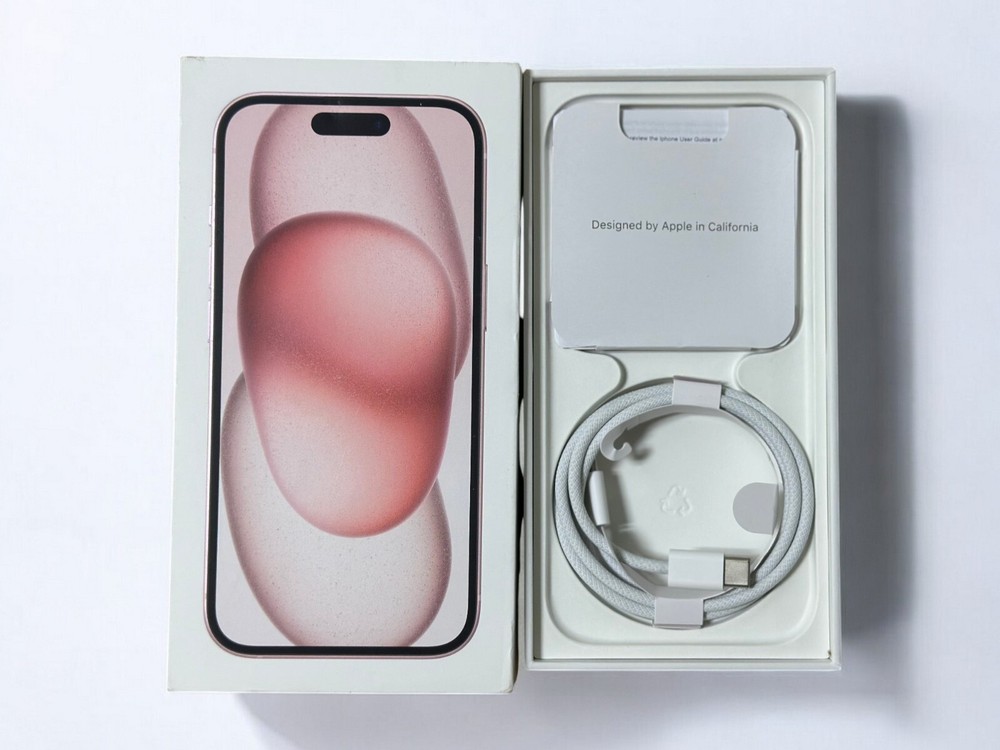 Original BOX for Apple iPhone 15 or 15 Plus with Charging Cable & Manuals