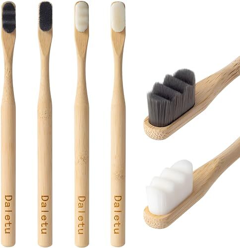 Bamboo Toothbrush Extra Soft Biodegradable Bristles Eco-Friendly 4-Pack