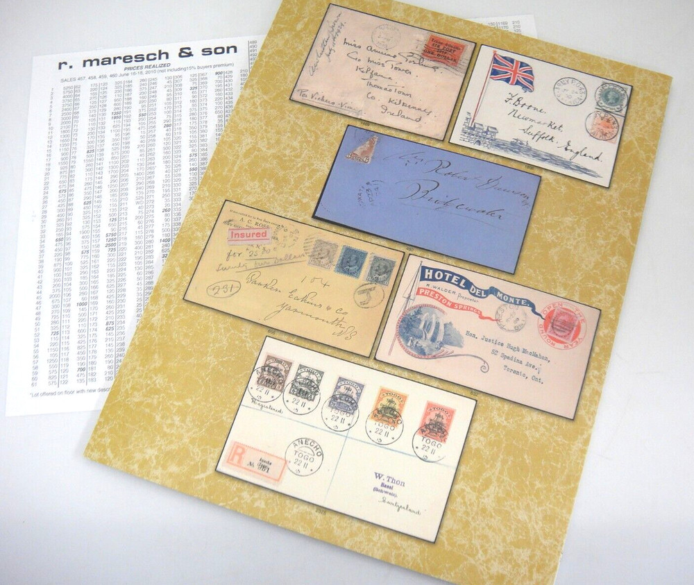 Maresch 2010 Stamp Auction Catalog w Prices Realized Canada Provinces US Foreign