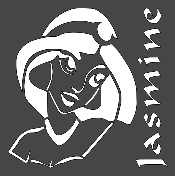 8"x8" Clear Plastic Stencil - Princess Jasmine (SD136)