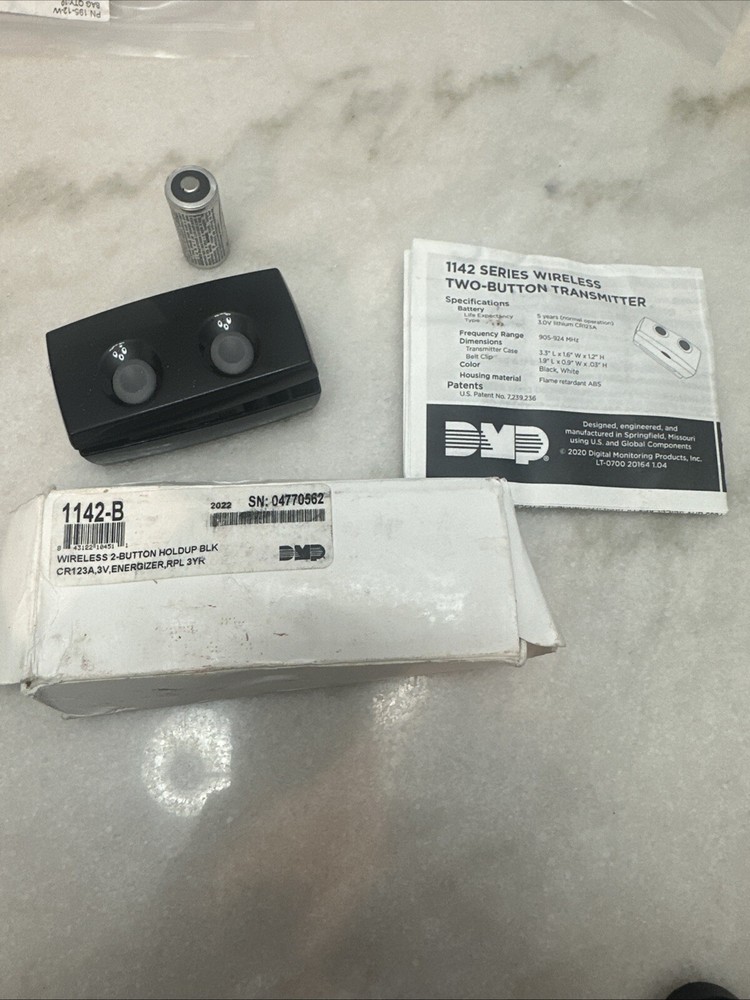 DMP 1142-B Black Wireless 2 Button Holdup  (open box)