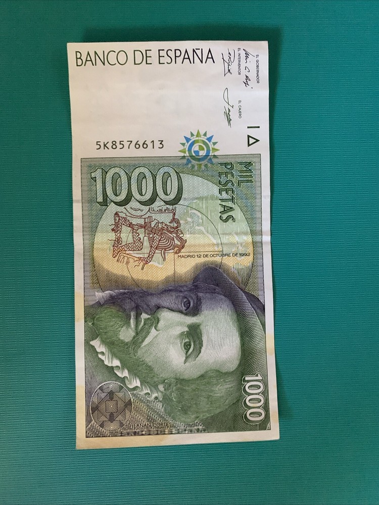 SPAIN 1992 1000 PESETAS CIRCULATED NOTE