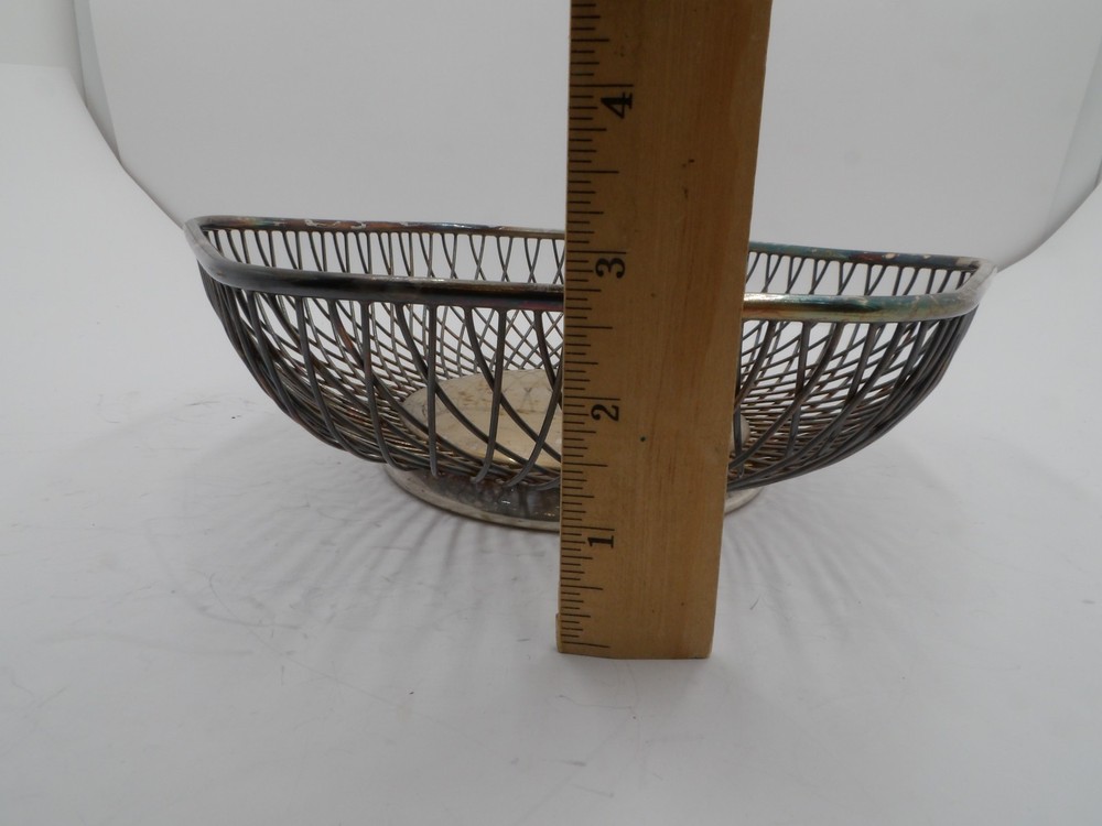 Vintage Gorham Silver Plate Hexagonal Wire Basket YC 746 Circa 1970's