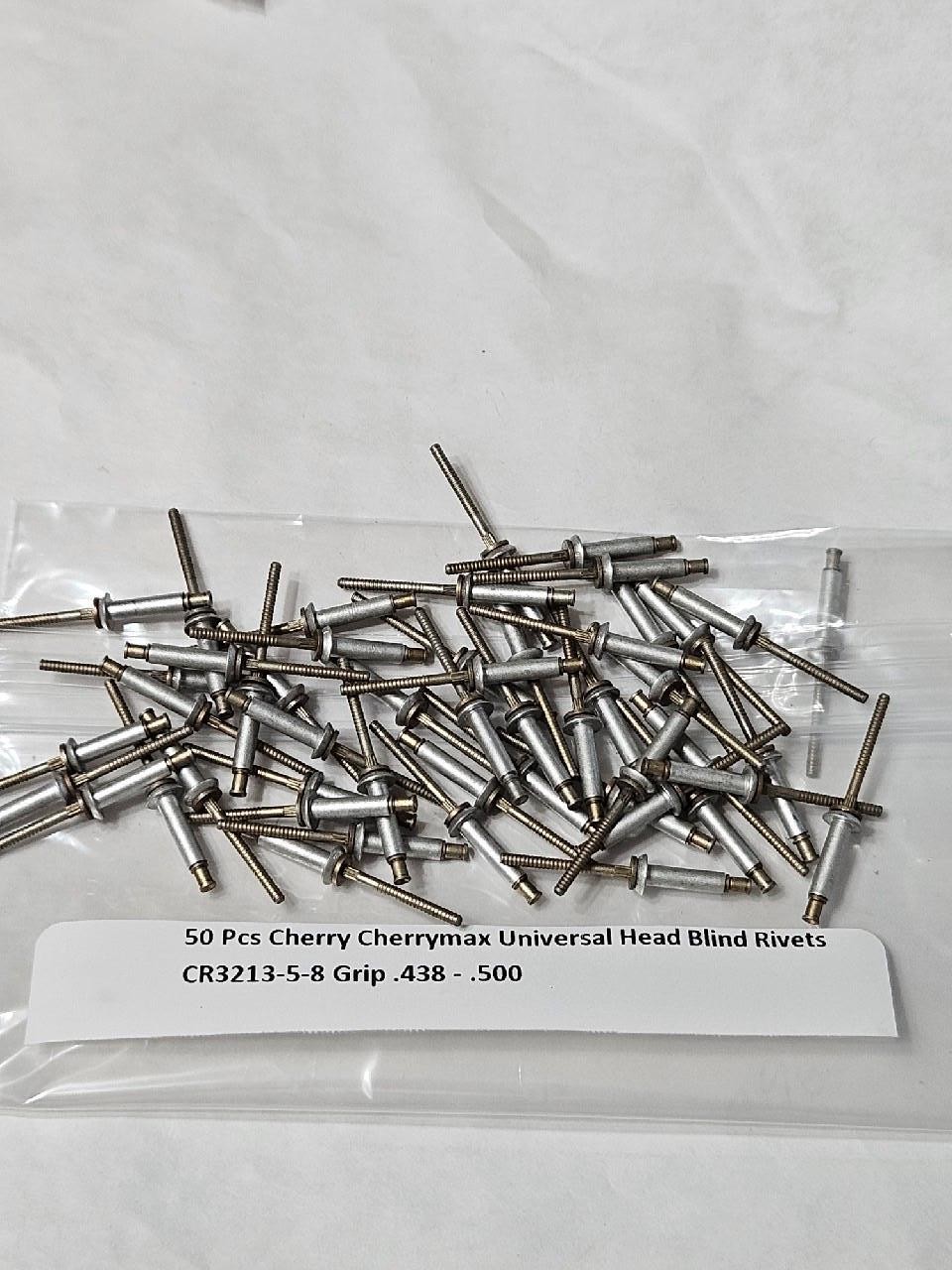50 Pcs Cherry Cherrymax Universal Head Blind Rivets CR3213-5-8 Grip .438 - .500