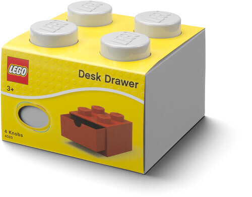 LEGO Desk Drawer Stackable Storage with 4 Knobs, in Grey [New Toy] Gray, Brick