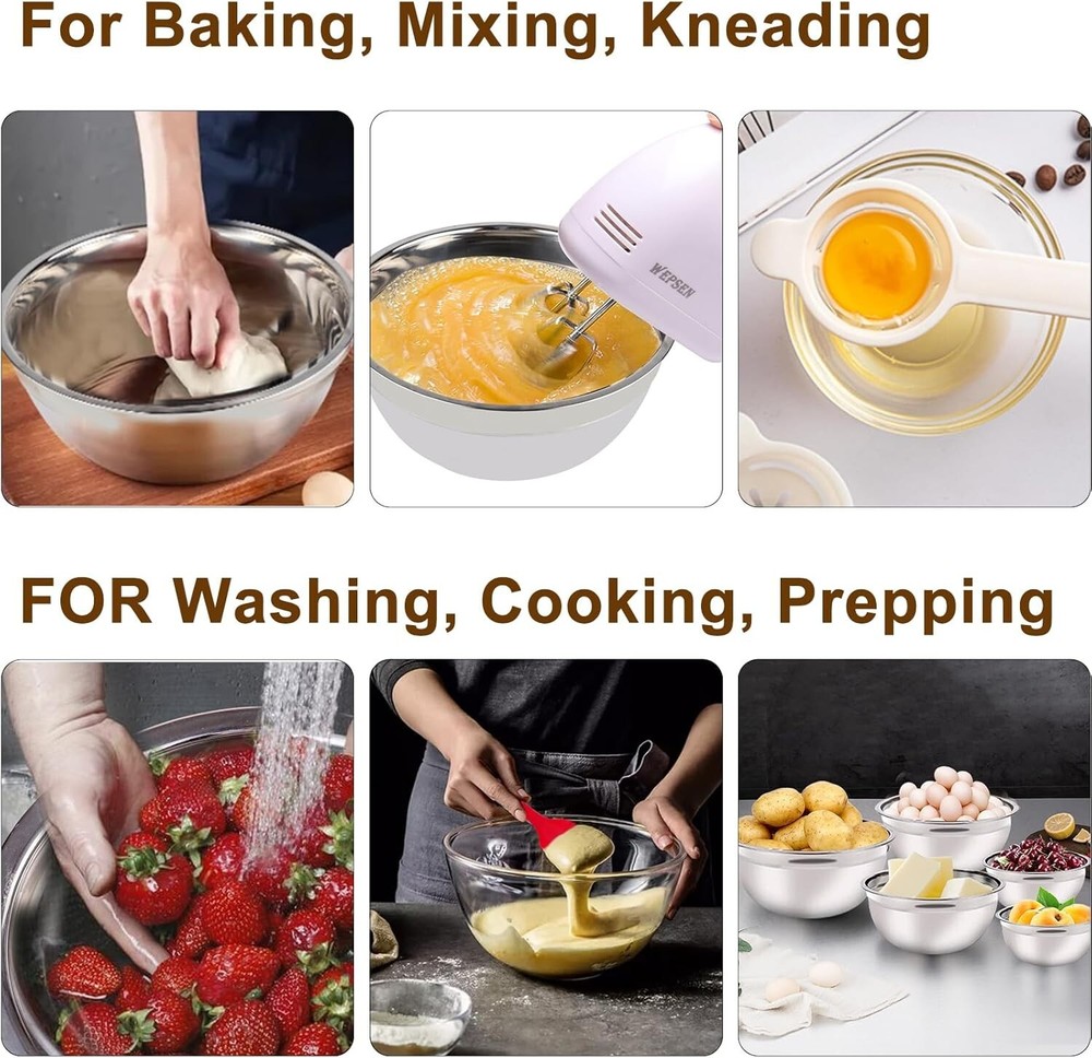 Versatile 5-Speed Electric Mixer & Nested Mixing Bowls for Effortless Baking