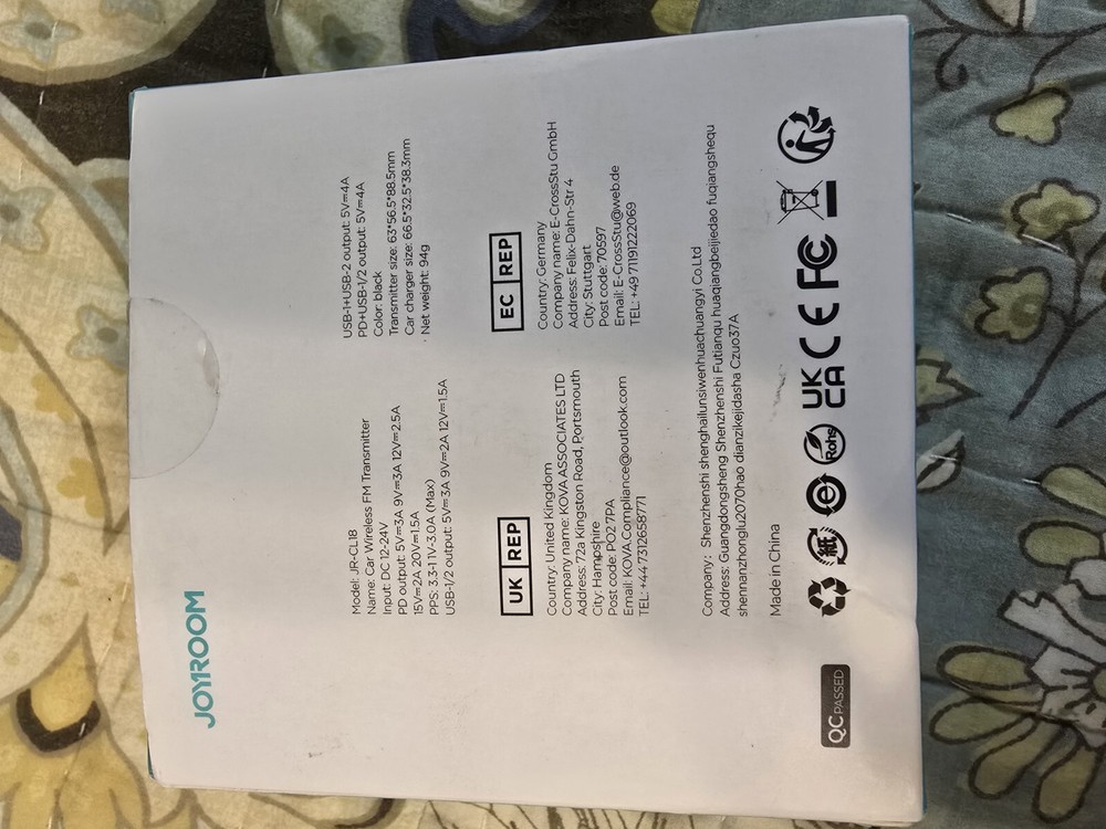 JOYROOM Car Wireless Fm Transmitter