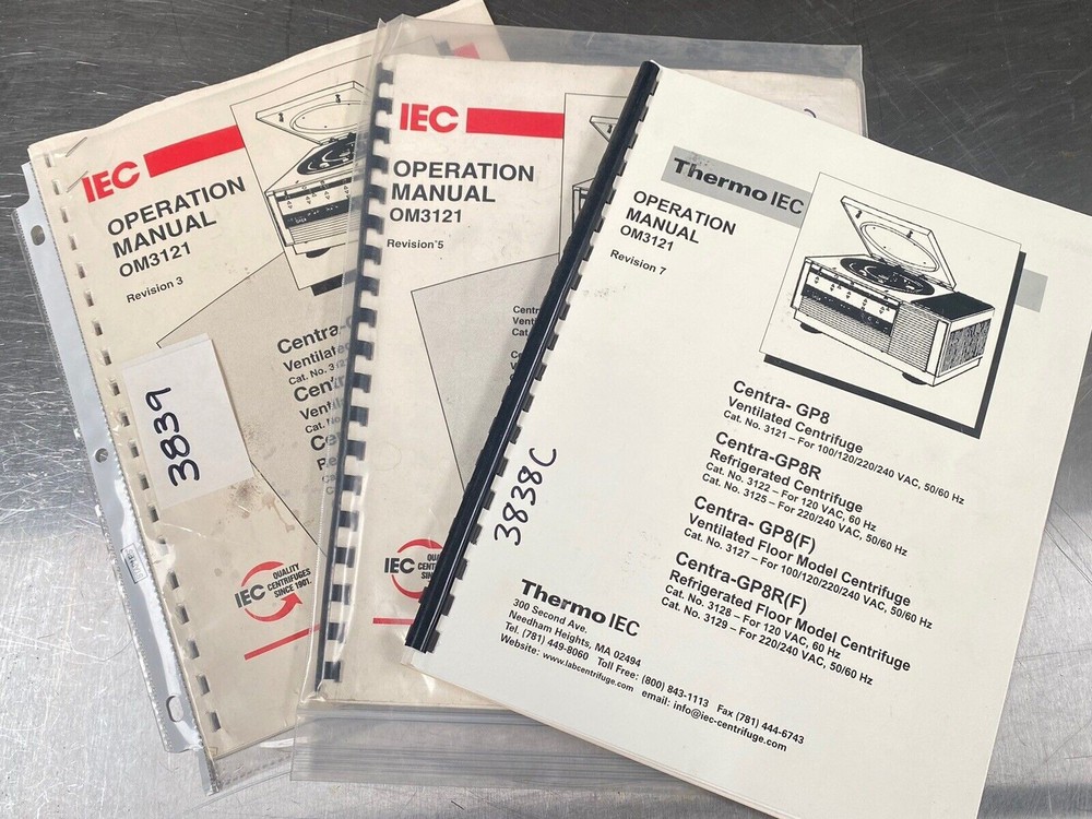 IEC Thermo OM3121 Version 3-5-7 - Users Manual /Instructions Book