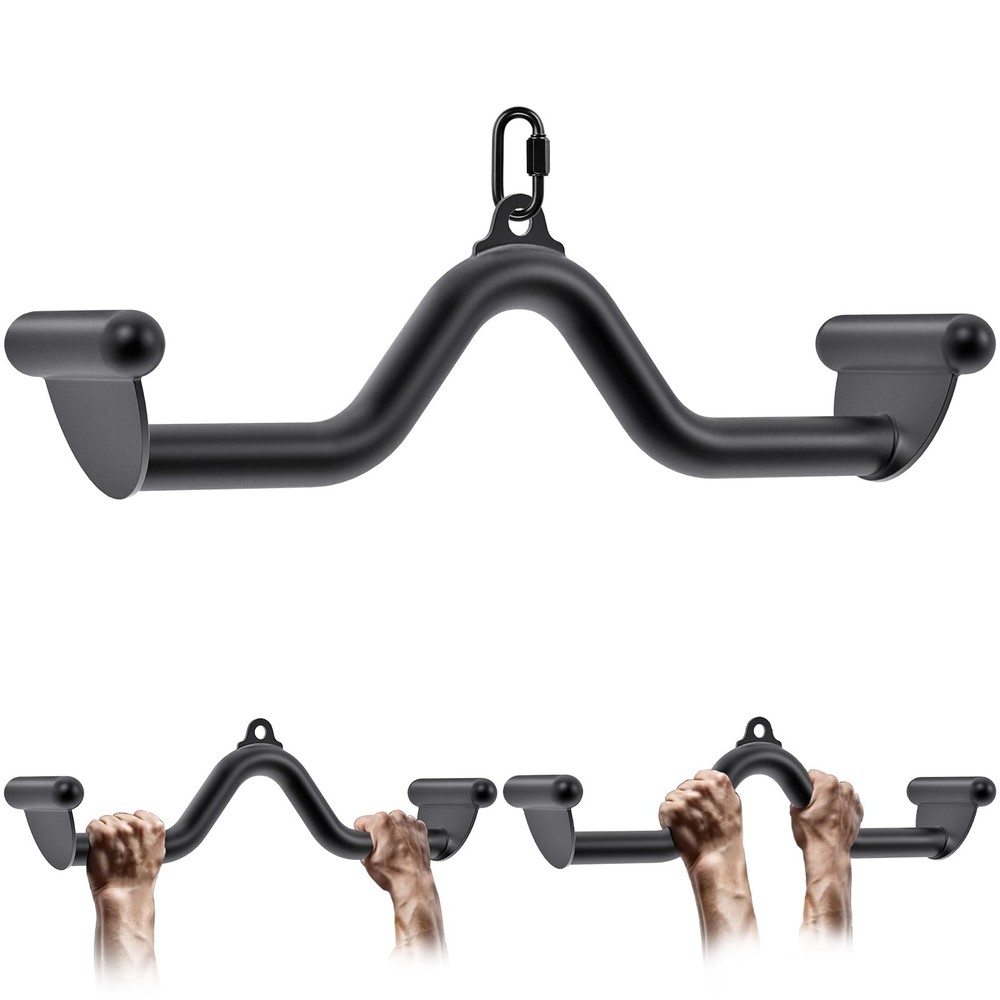 20" LAT Pull Down Bars Cable Machine Attachment, Rowing T-bar V-bar Set, Back...