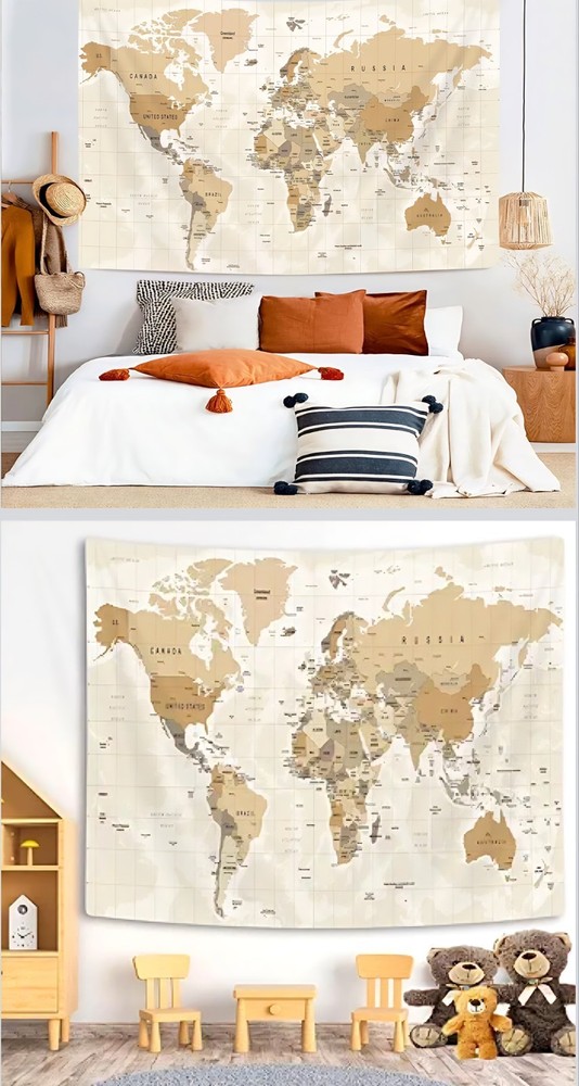 World Map Modern Sound Absorbing Acoustic Wall Panel