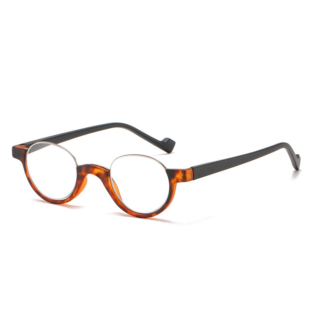 Small Round Reading Glasses Presbyopia Reader Half Frame Anti Blue +1.0 ~ +4.0
