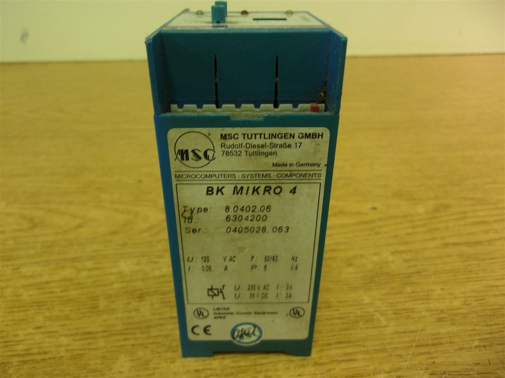 MSC BK Mikro 4 Time Delay Relay *FREE SHIPPING*