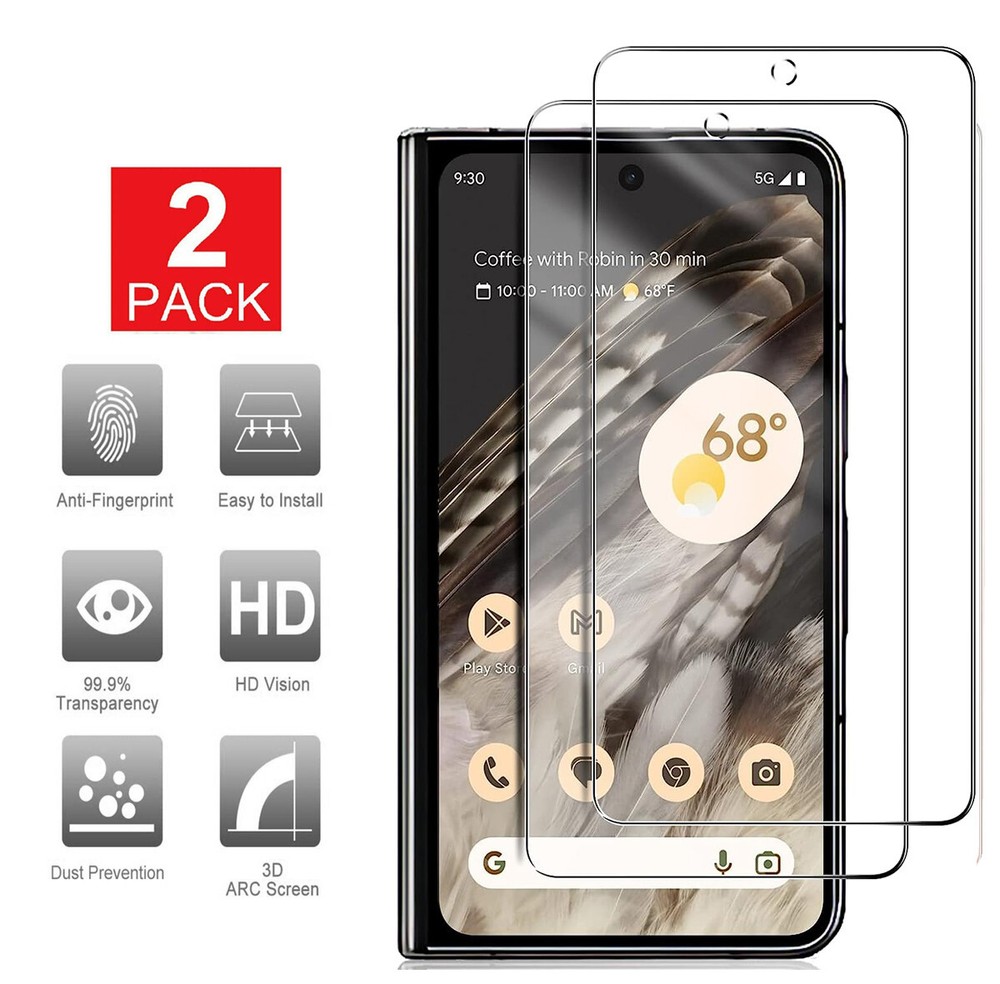 [2-Pack] Premium Real Tempered Glass Screen Protector for Google Pixel Fold