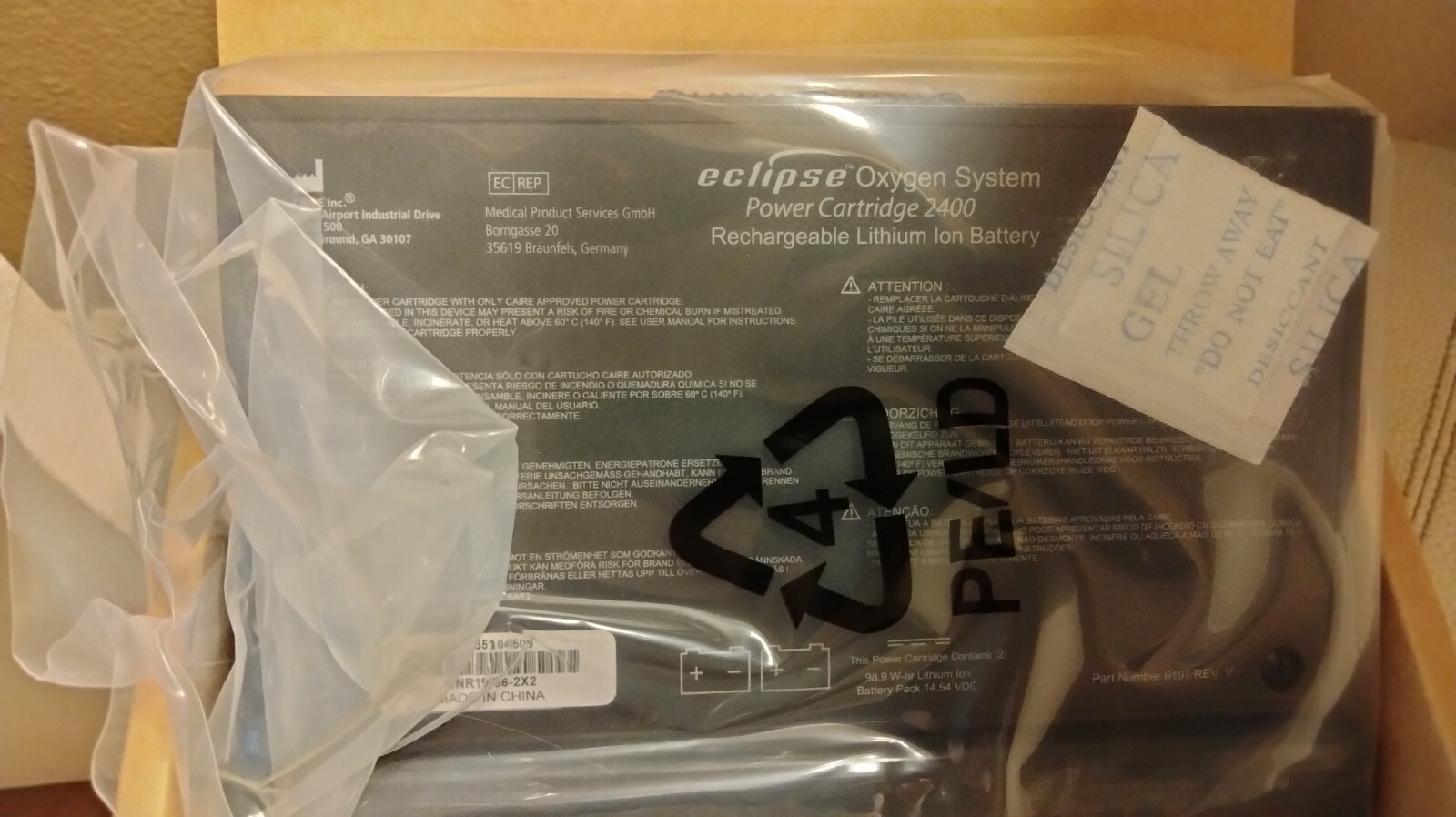Caire SeQual Eclipse 5 POC OEM Battery 7082-SEQ NEW in Original BOX