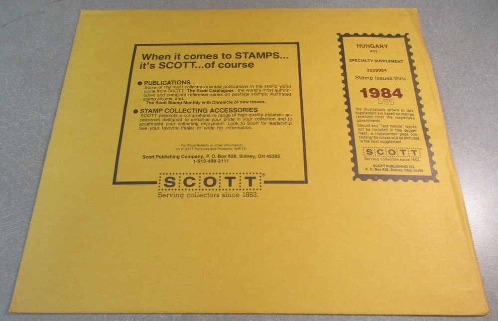 "SCOTT" HUNGARY SUPPLEMENT # 35 1984 W/FREE SHIPPING!!