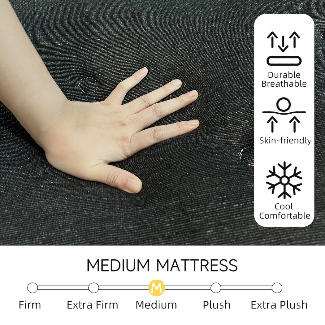 12"14" Mattress in A Box Innerspring Memory Foam Twin Full Queen King Cool Black