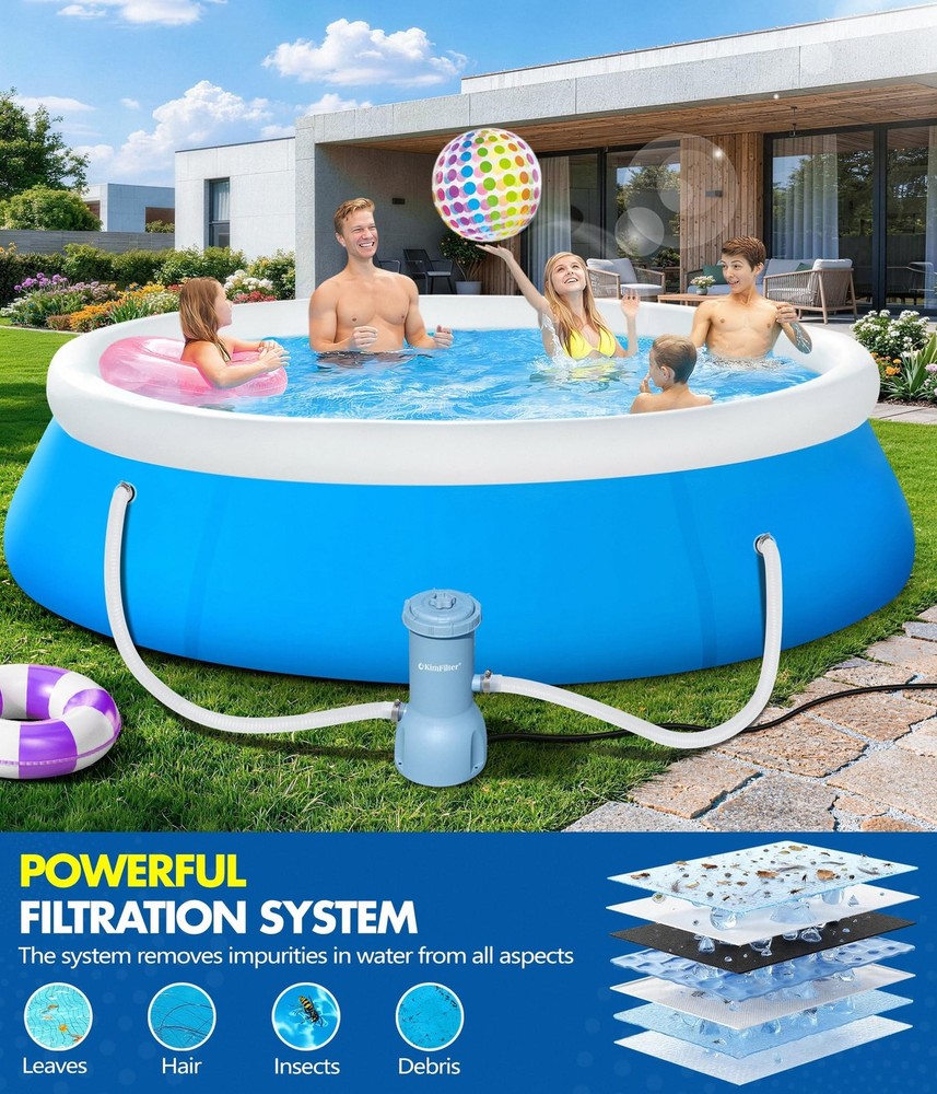 KimFilter Pro Series 1000 GPH Above Ground Pool Filter Pump, Powerful Pool Ca...