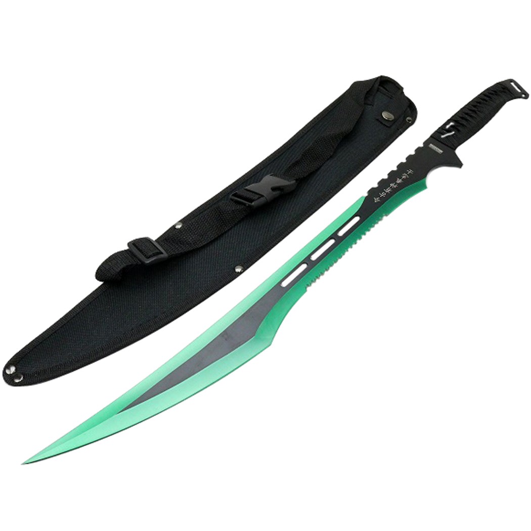 Ninja Sword 27-Inch Sharp 440 Stainless Steel Full Tang Blade with Sheath- Green