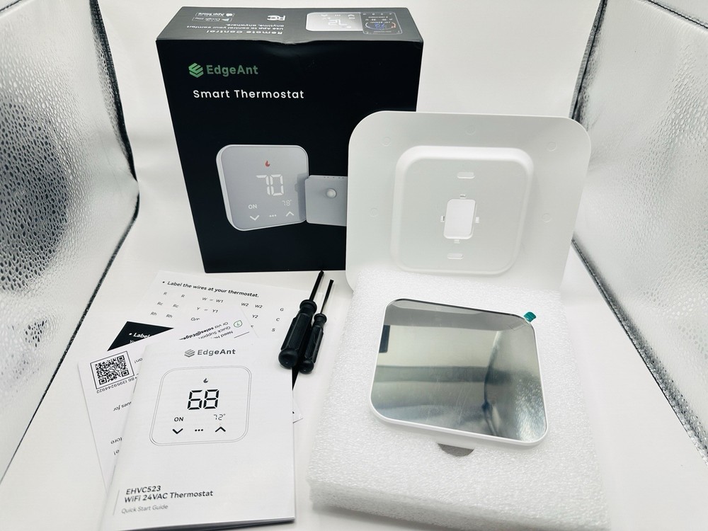 EdgeAnt Smart Thermostat C-Wire Required Programmable Alexa & Google - White