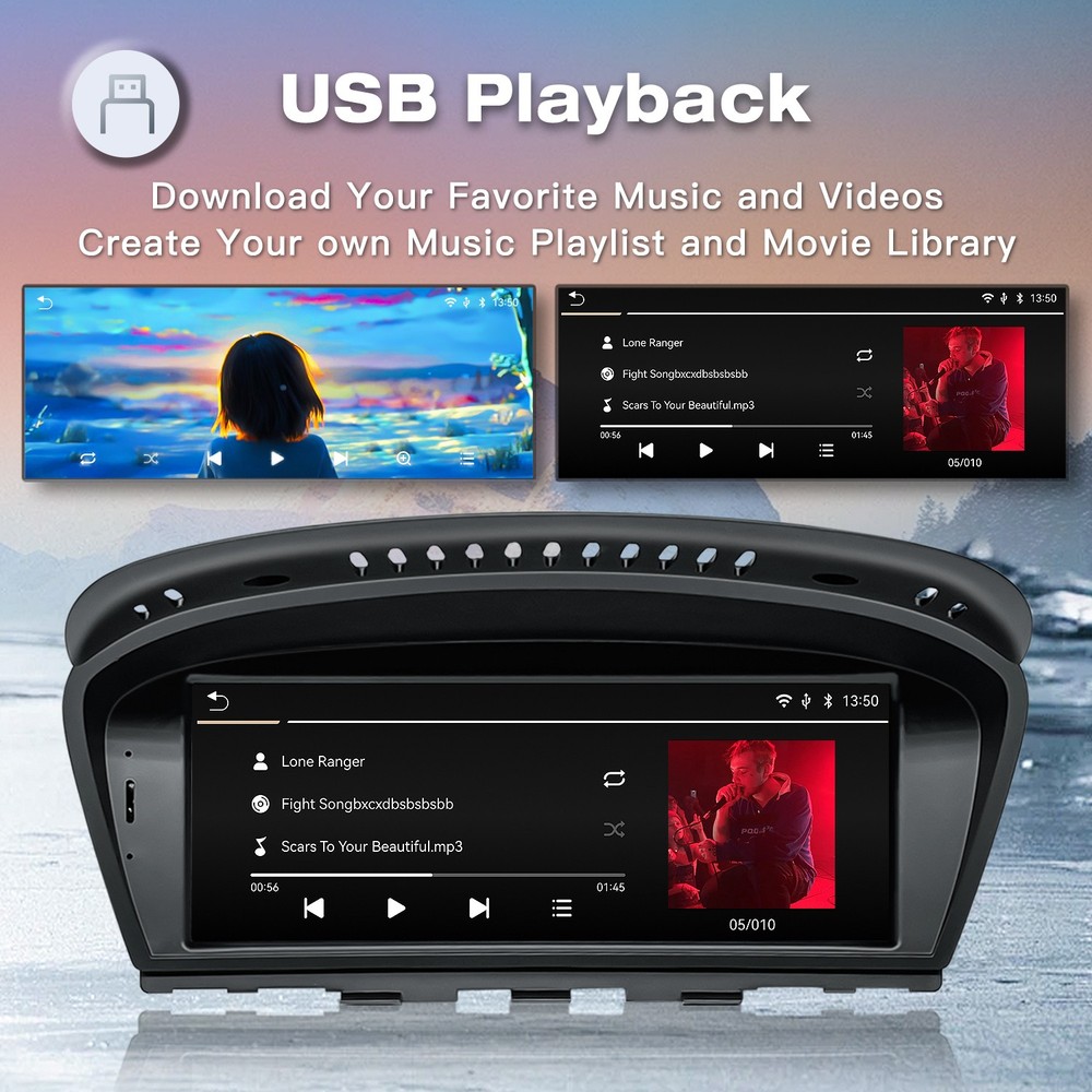 8.8" CarPlay Linux WIFI Touch Screen Android Radio For BMW E60 E61 E90 E91 CCC